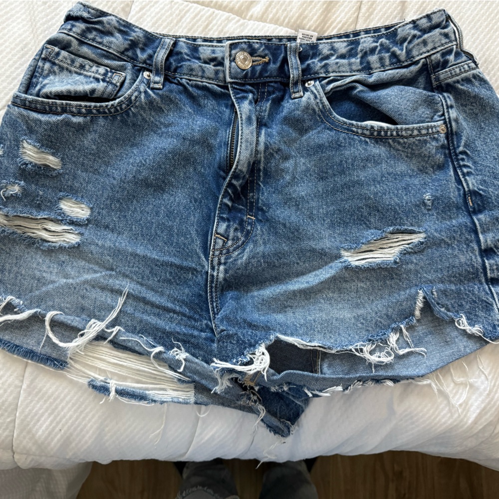 Forever 21 Blue High-Waisted Denim Shorts
